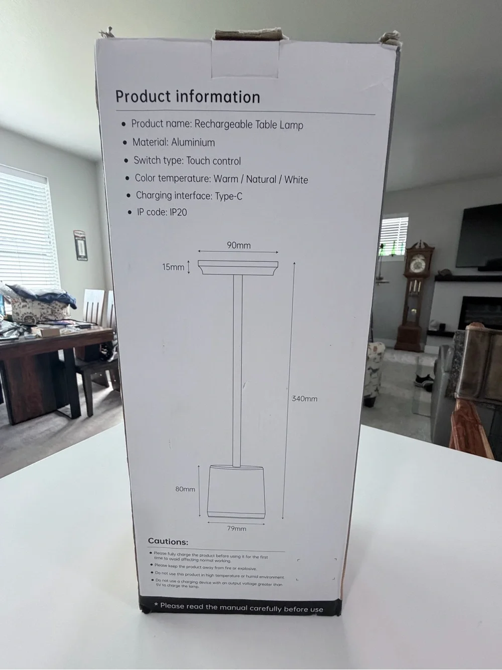 Rechargeable Black Table Lamp - Sleek Modern Touch-Control Lighting